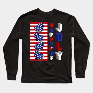 4th Of July 3D Art Long Sleeve T-Shirt